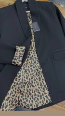 Leopar Desenli Astarlı Blazer Ceket standart